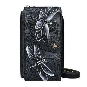 Hand-Painted Genuine Leather Rfid Blocking Crossbody Phone Case - ^_^